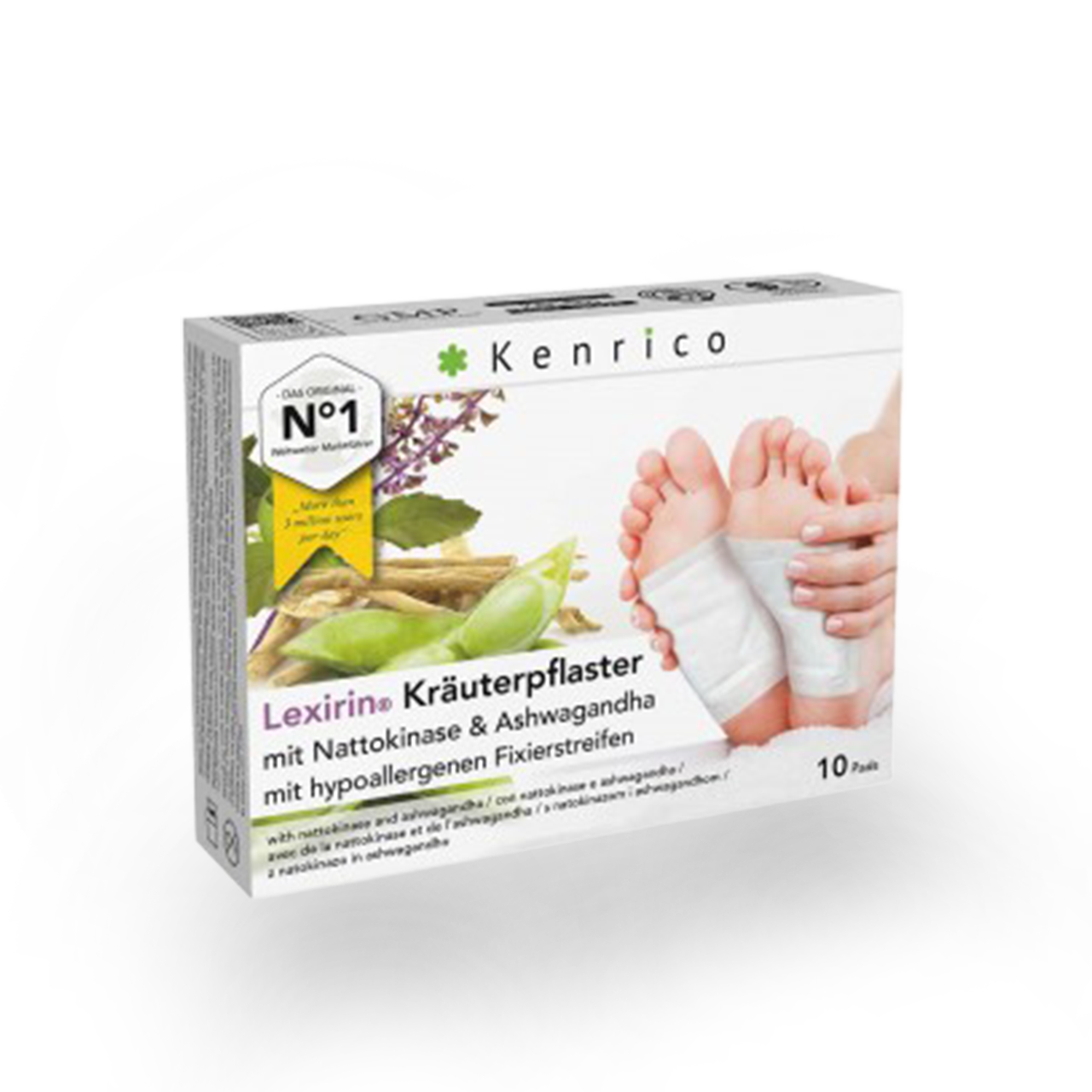 Lexirin Bambus-BIO Kräuter Vitalpflaster mit Nattokinase & Ashwagandha 10 Stk.