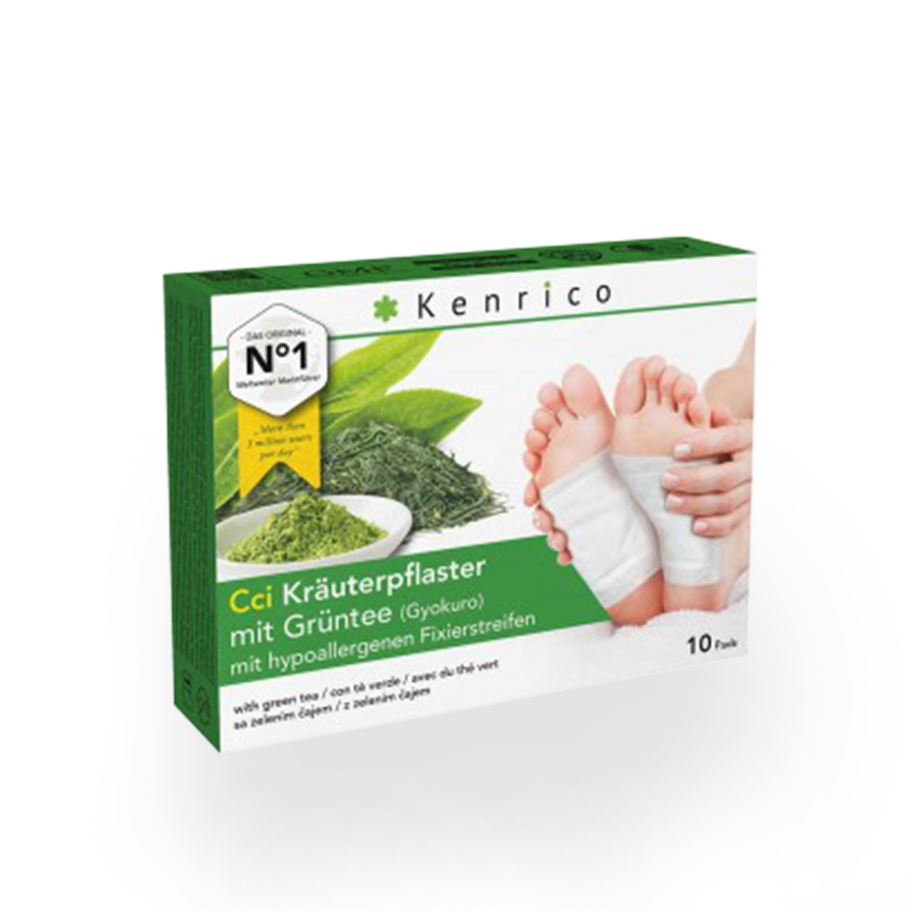 Bambus-BIO Kräuter Vitalpflaster mit Gyokuro - Grünteepulver 10 Stk.