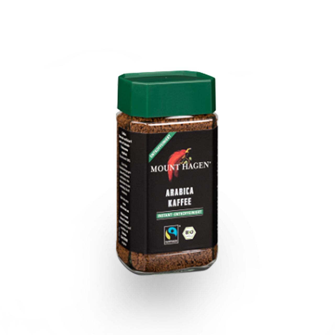 Mount Hagen löslicher BIO Bohnenkaffee OHNE Koffein, Fairtrade, Glas 100g