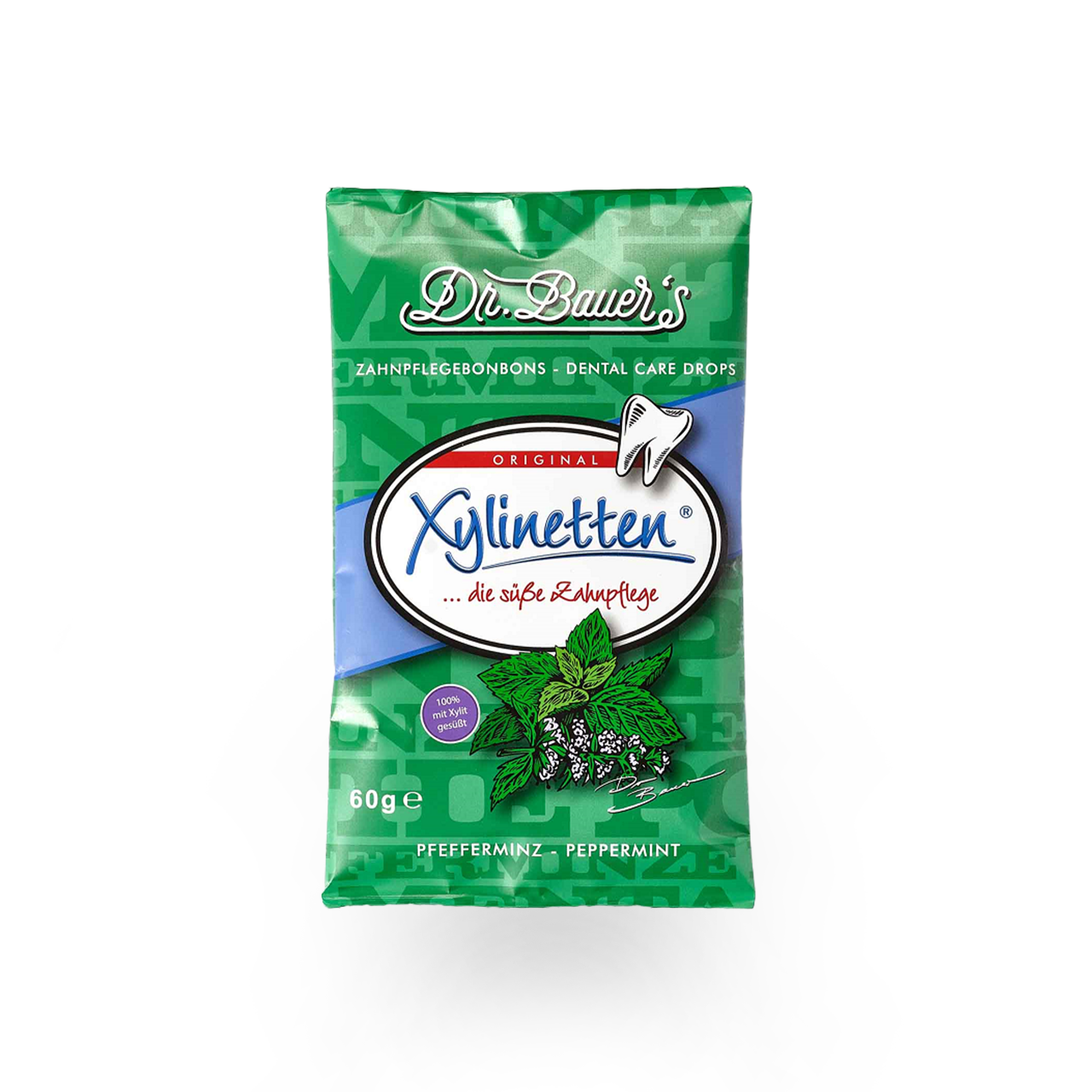 Dr. Bauer`s Xylinetten Zahnpflege - Bonbons Peppermint, 60 g Beutel