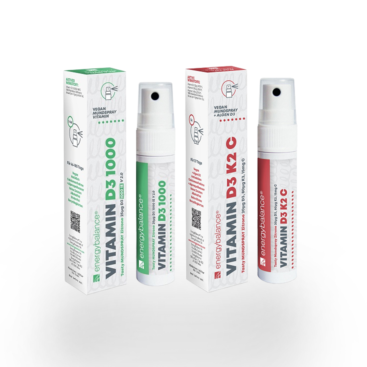 DUO Vitamin D3 1000 und Vitamin D3+K2+C Mundspray, je 185 Sprühstösse