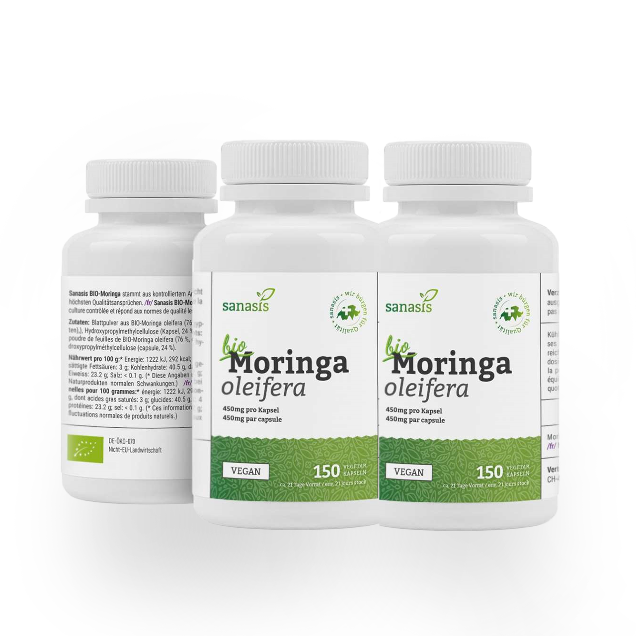 DUO BIO Moringa SANASIS 2x150 Vege - Caps mit Preisvorteil!