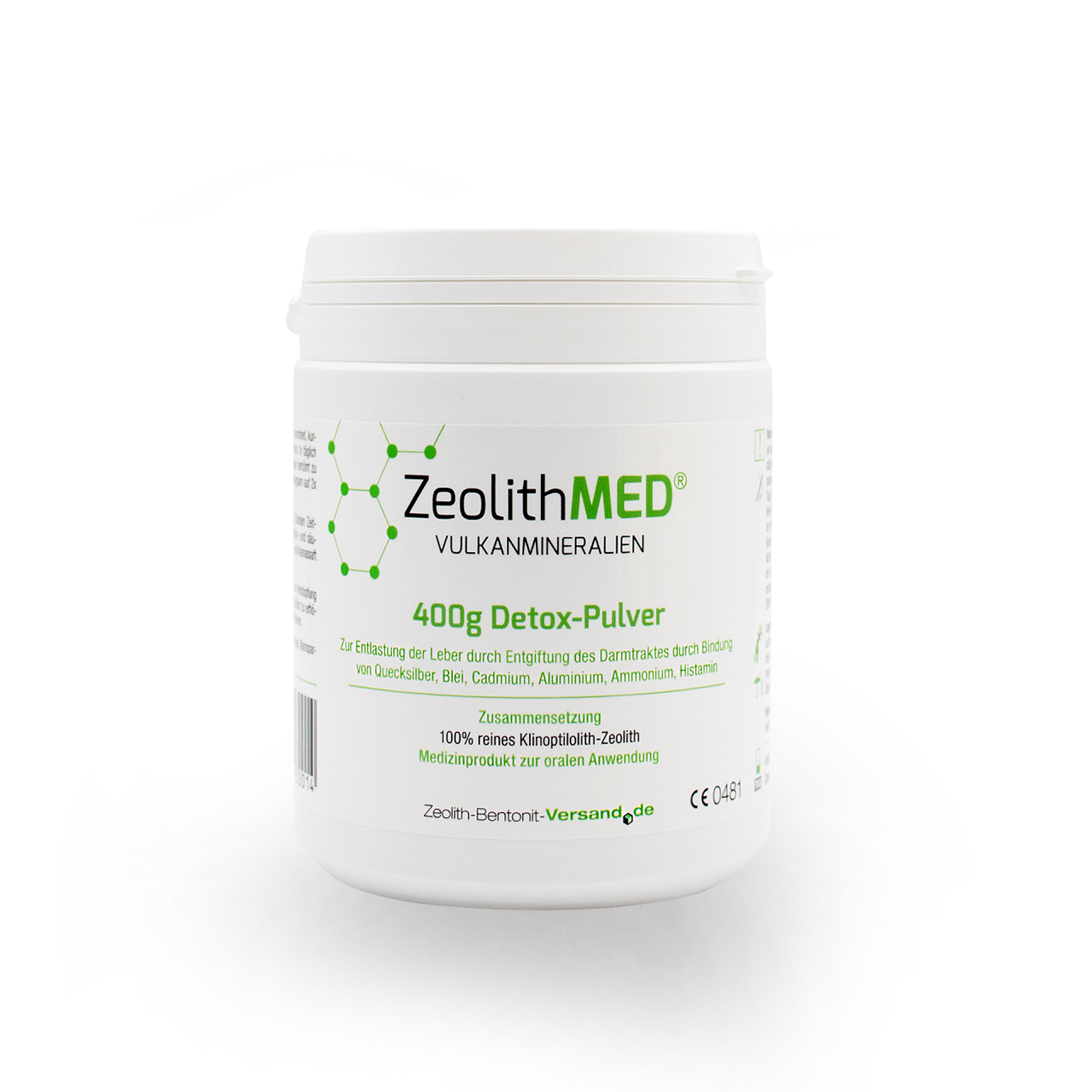 ZeolithMED Detox Pulver 400 g, Medizinprodukt mit niedrigerer Dosierung wirksam!