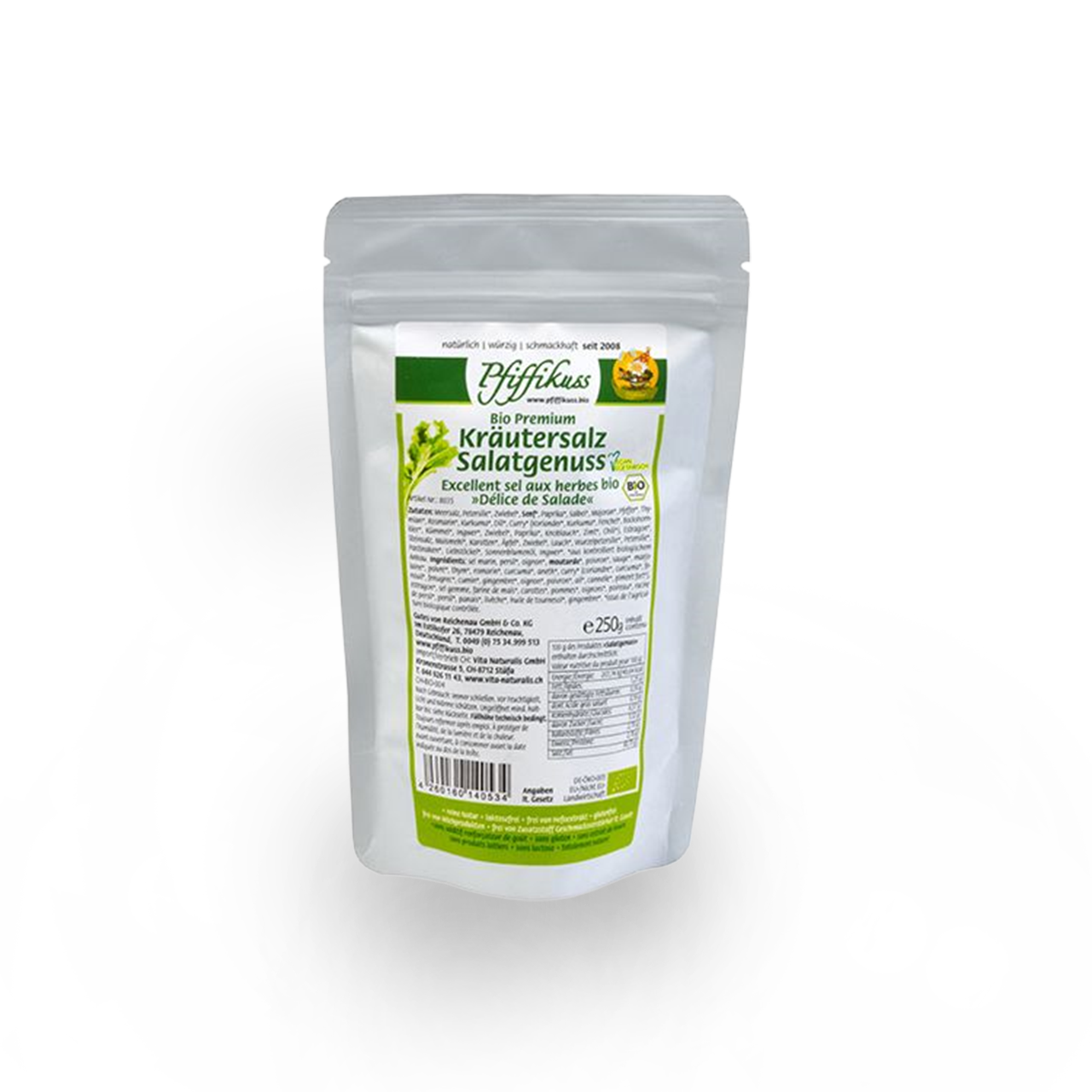Pfiffikuss BIO Kräutersalz Salatgenuss 250g, Nachfüller