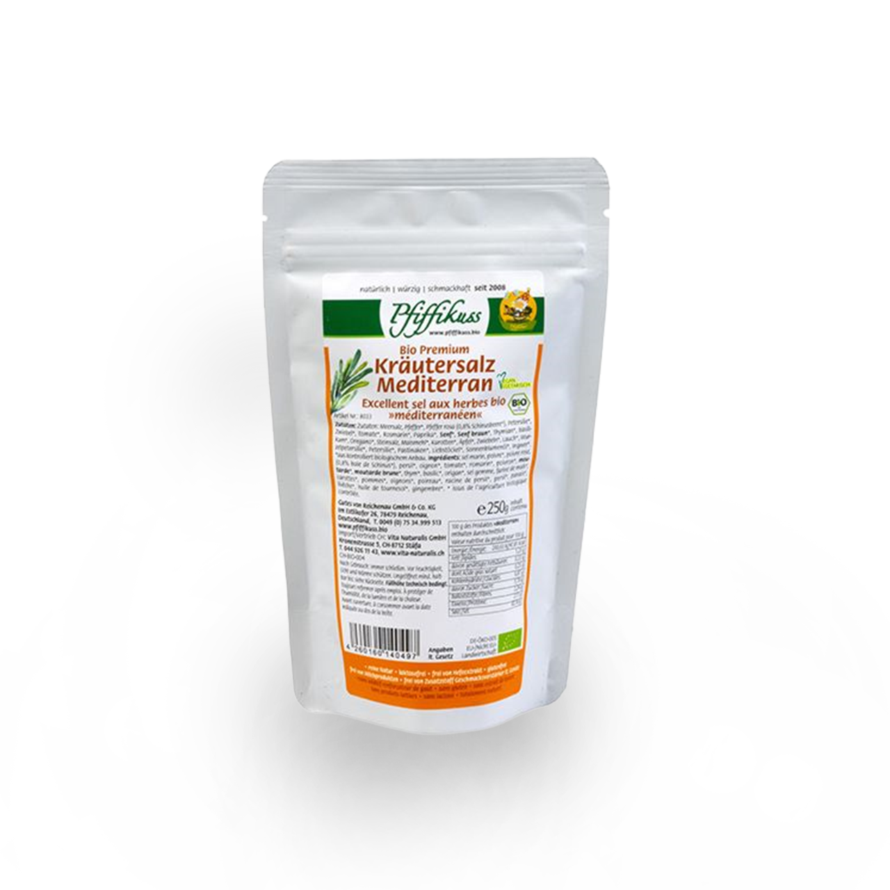 Pfiffikuss BIO Kräutersalz mediterran 250 g Nachfüller