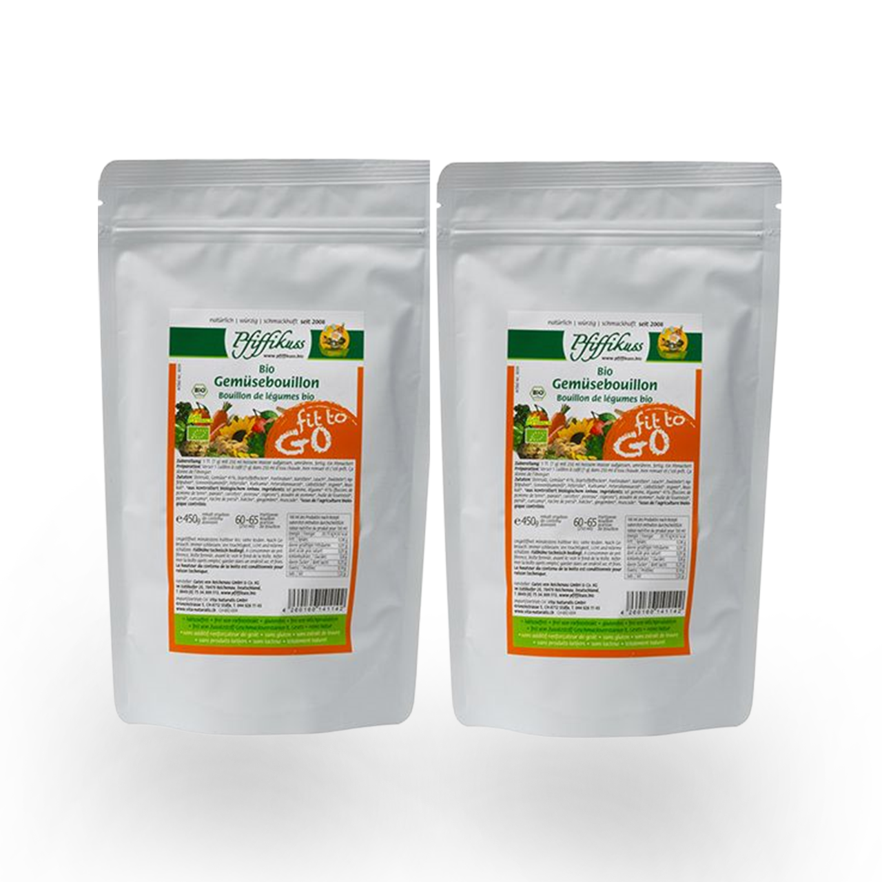 DUO Pfiffikuss BIO Gemüse-Bouillon Fit to go! Der günstige Nachfüller 2x450 g