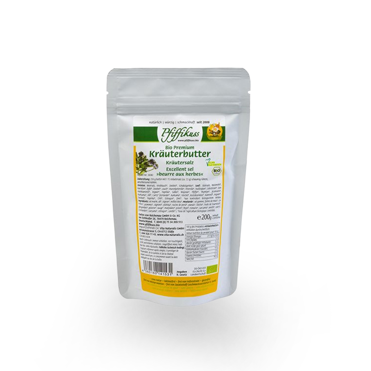 Pfiffikuss Bio Kräuterbutter - Gewürzsalz-Mix Nachfüller 200g
