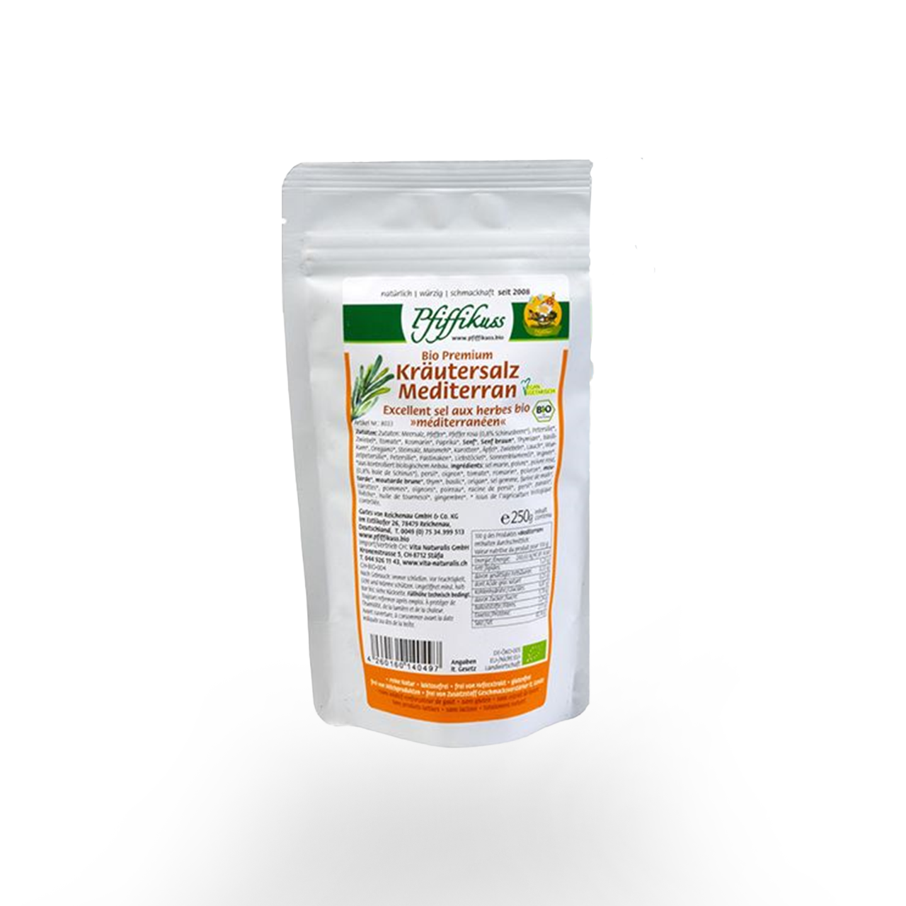 DUO Pfiffikuss BIO Kräutersalz mediterran2 x 250 g Nachfüller