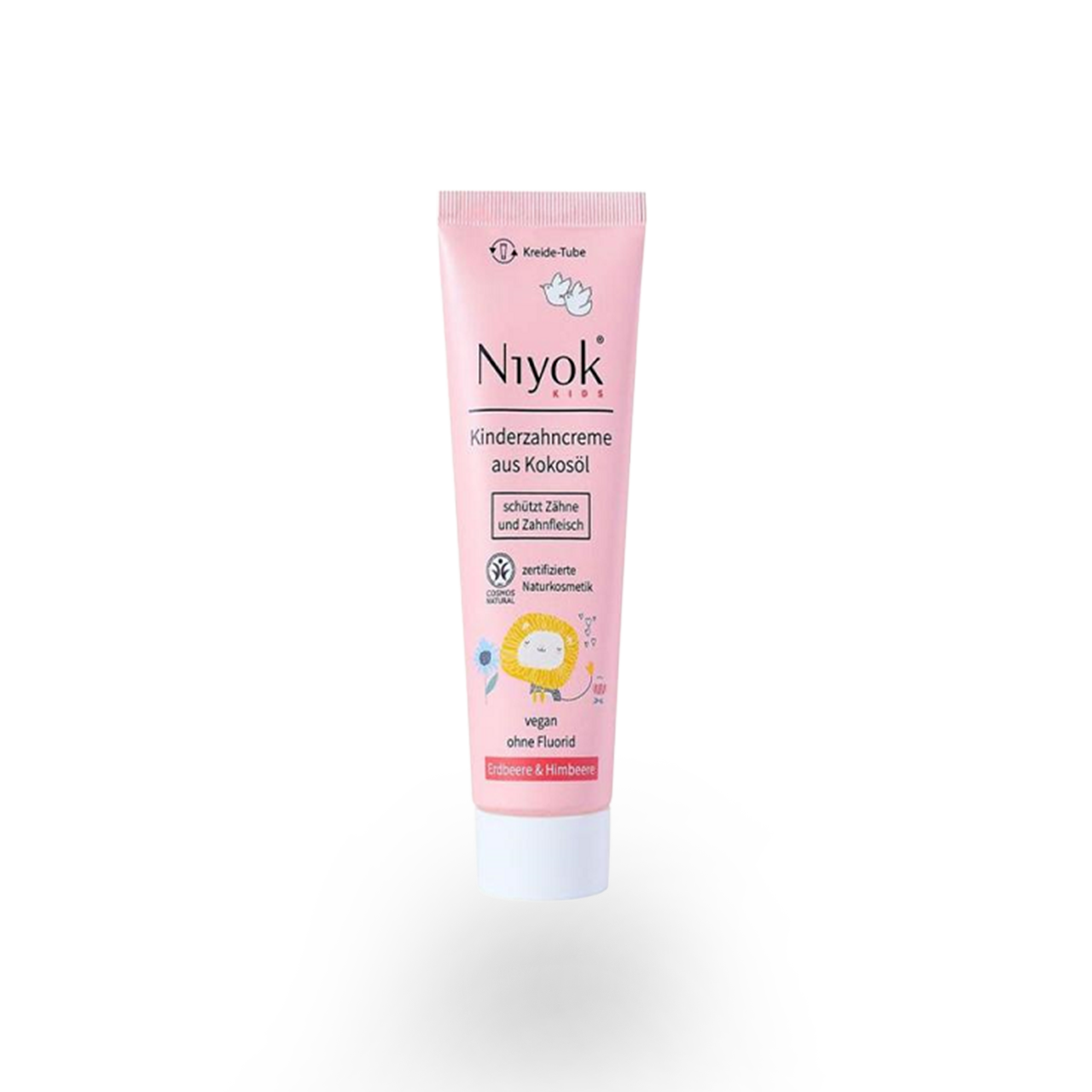 NIYOK Kinder Zahncreme mit BIO Kokosöl und Erdbeere - Himbeere 75ml