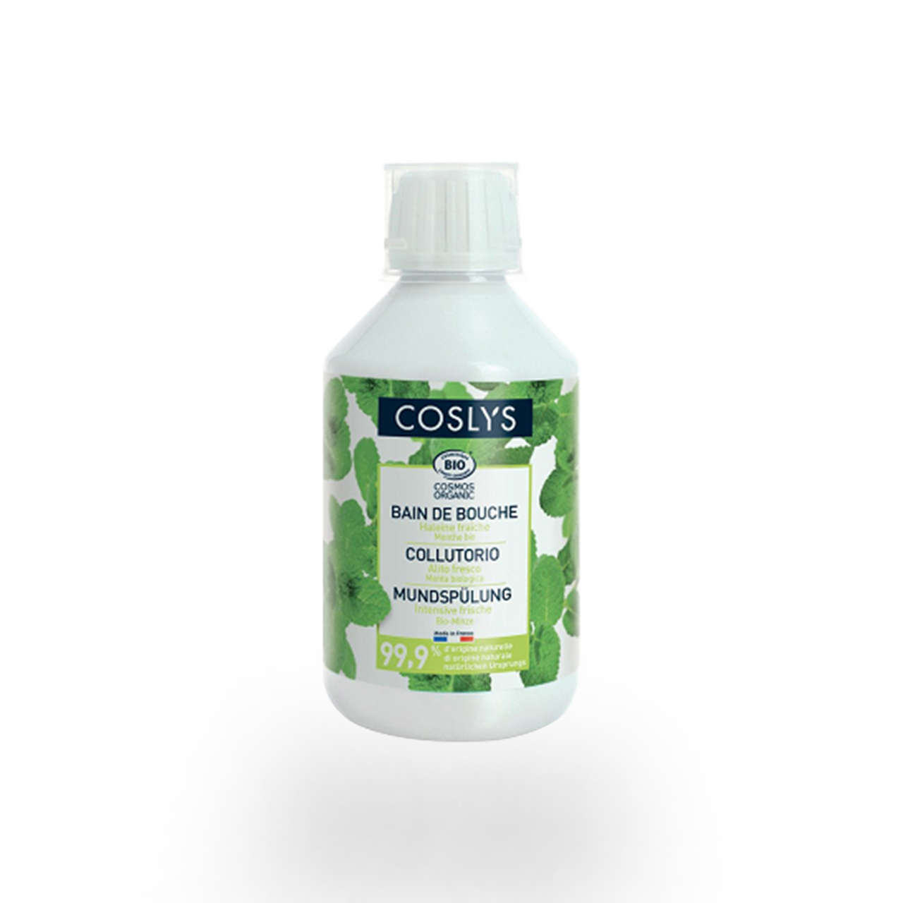 COSLYS minzfrische Mundspülung in BIO Qualität, 250 ml