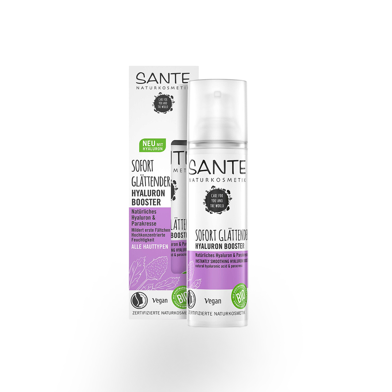 SANTÉ Sofort glättender HYALURON Booster Natürliches Hyaluron & Parakresse 30 ml