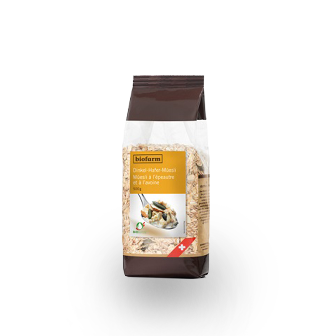Suisse BIO – Knospe Dinkel-Hafer Müesli mit Mandeln, Kürbis- und  Sonnenblumenkernen 500 g